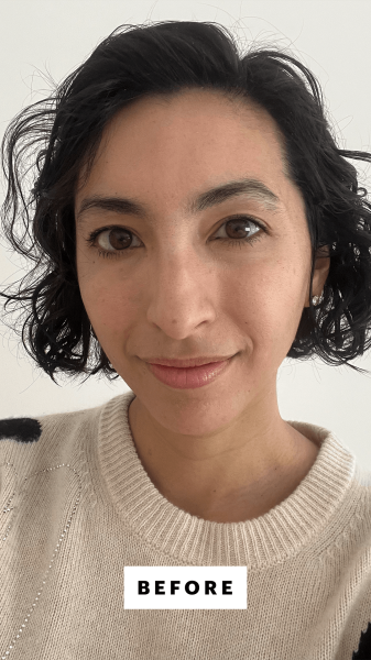 Pai before applying the RŌZ Milk Hair Serum